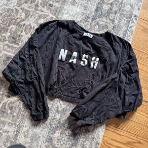 Cropped Black NASH long sleeve tee